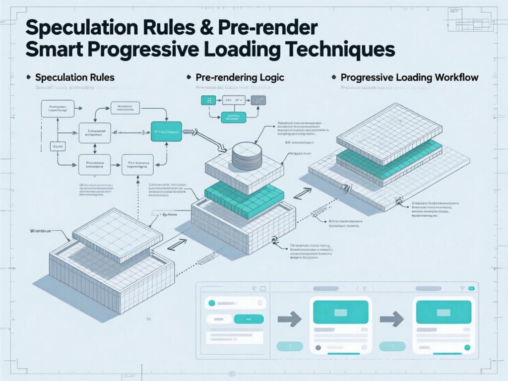“Diagram of prefetch/prerender flow using Speculation Rules in Smart Progressive Loading Techniques.”