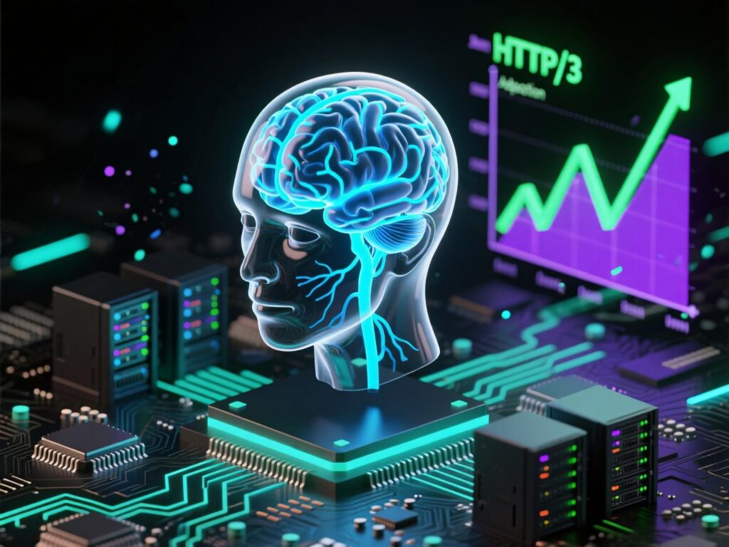 Line chart showing rising HTTP/3 usage supporting edge rendering benefits.