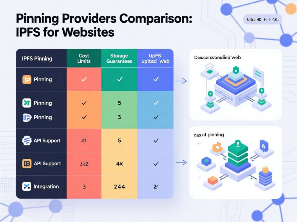 Comparison of self-hosted node vs web3.storage vs Pinata for IPFS for websites.