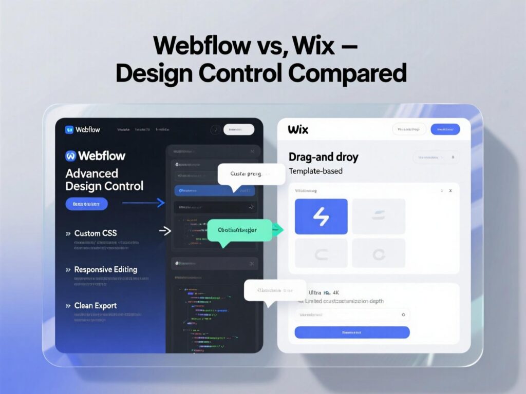 “Design control in Webflow vs Wix editors”