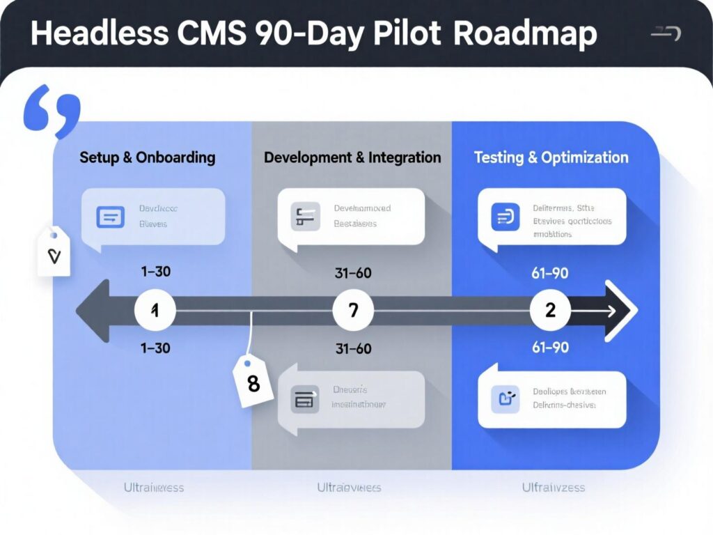 “90-day headless CMS pilot plan from content modeling to go-live.”