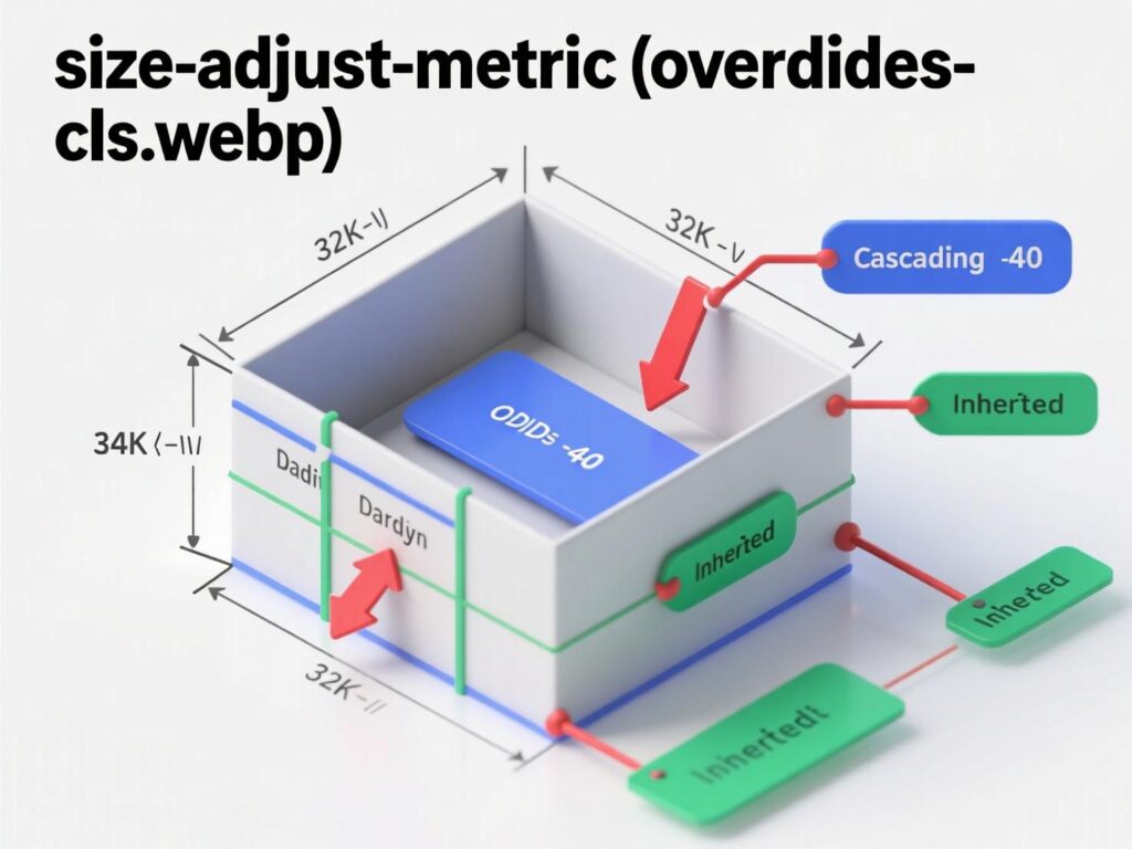Illustration of size-adjust reducing layout shift when swapping fonts.
