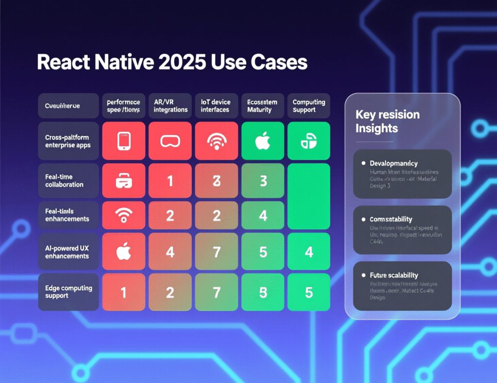 “Matrix highlighting when React Native is the best fit in 2025”