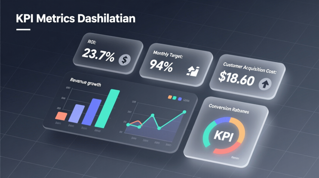 ALT: “KPIs for AI in analytics: time-to-decision, adoption, impact, and model health.
