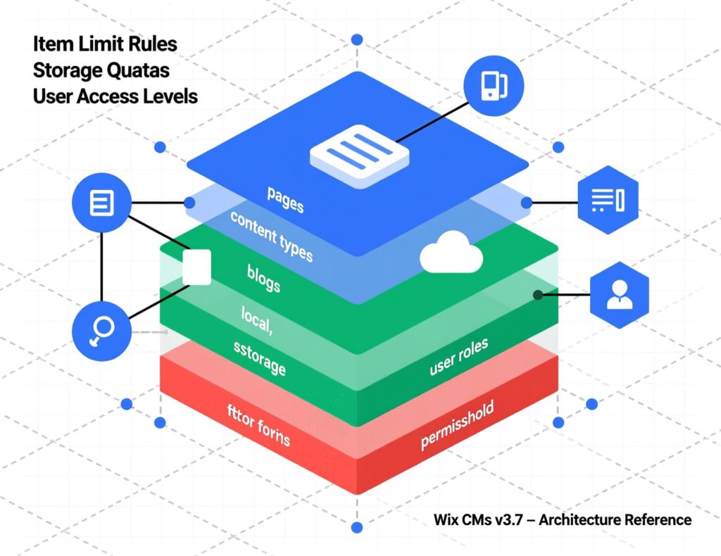 “Content Manager item caps and collection architecture for Wix small teams”