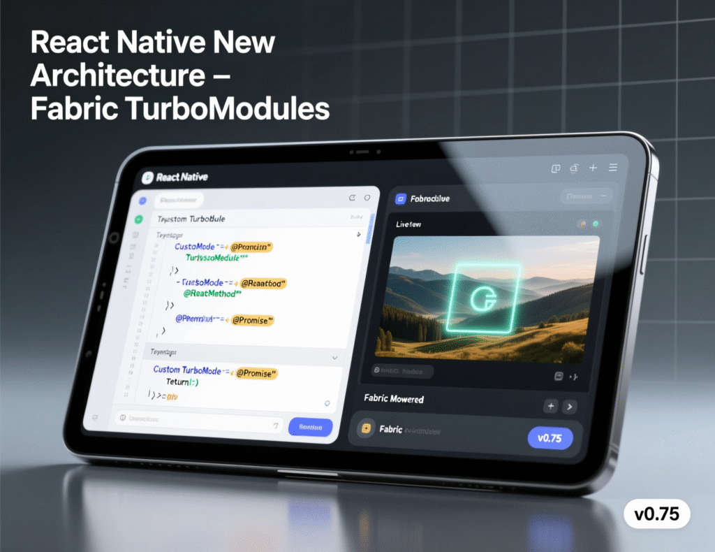 Diagram of React Native New Architecture with Fabric, JSI, and TurboModules