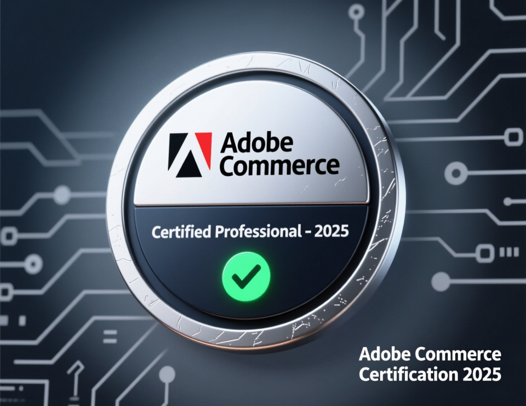 Adobe Commerce certification badges and study resources