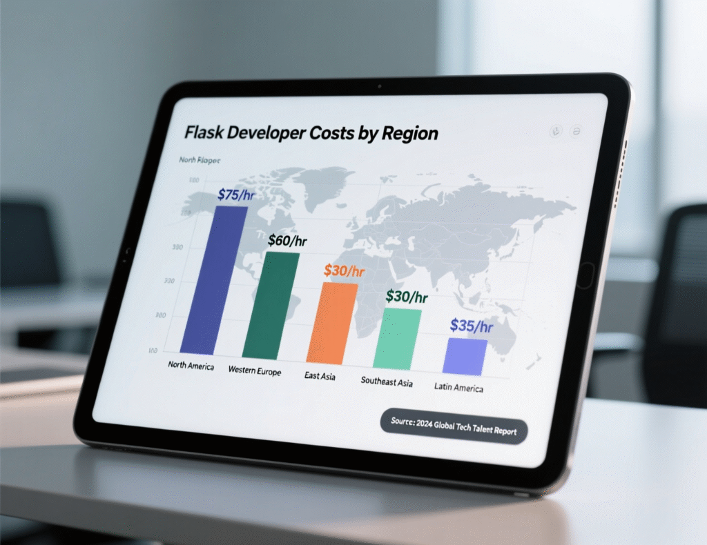 “Hourly rates to hire a Flask developer in US, Western EU, and CEE/LatAm”