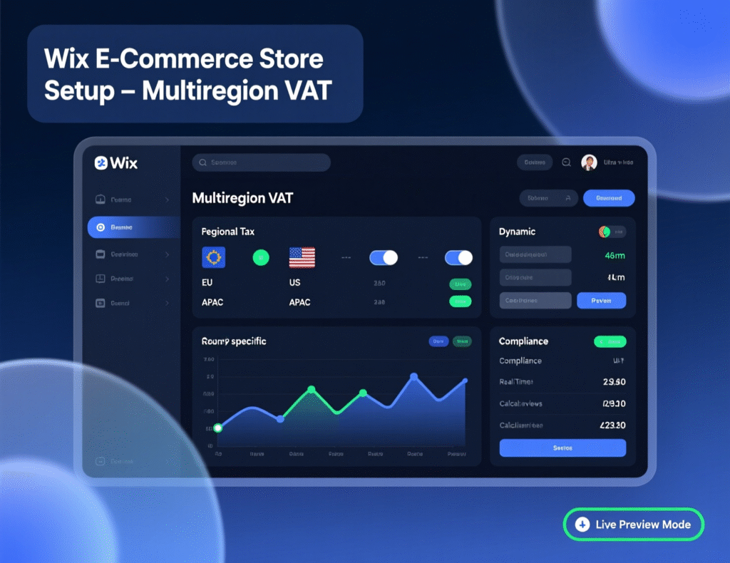 “Wix ecommerce website development with multi-region VAT and shipping rules”