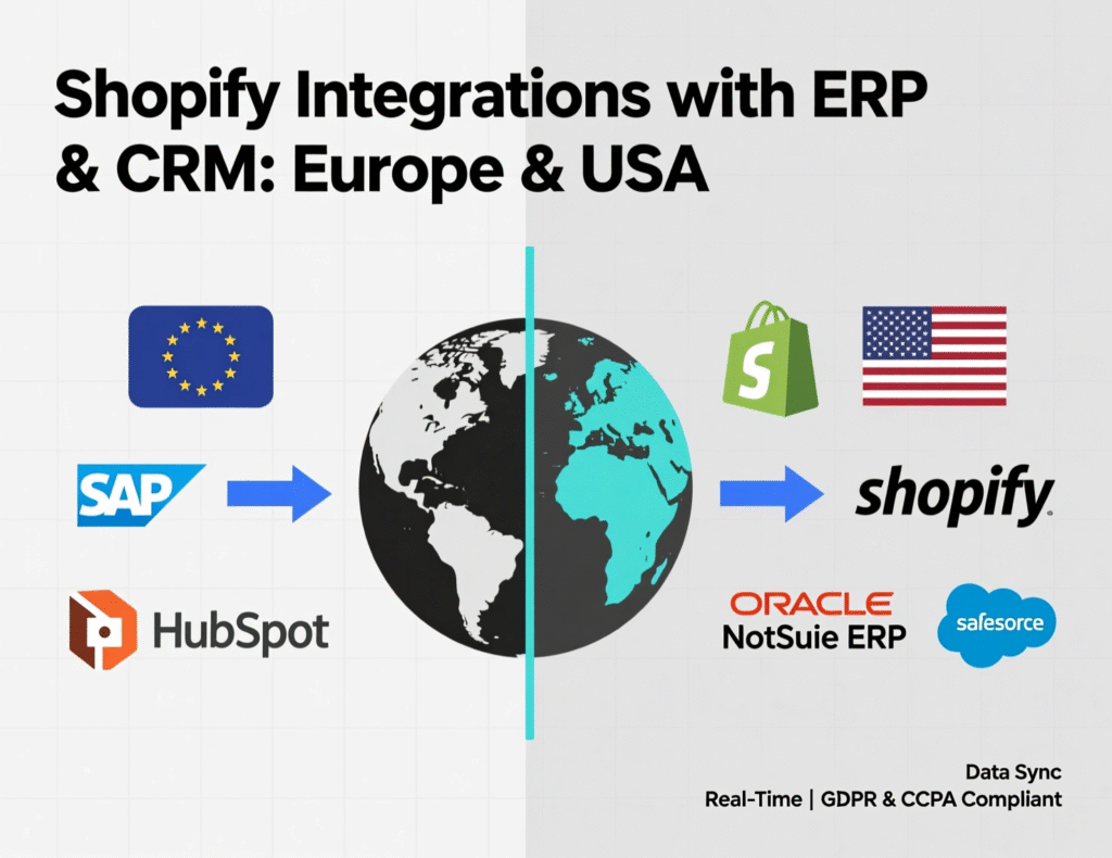 Shopify integrations with ERP and CRM systems in Europe and USA