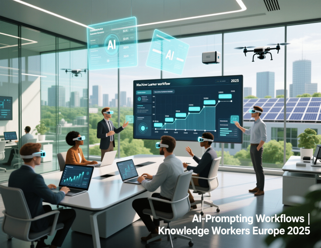 Workflow diagram showing everyday AI prompting workflows for European knowledge workers