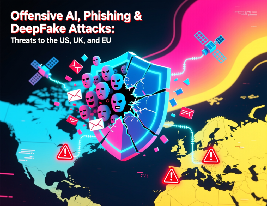 AI-generated phishing and deepfake scams targeting users in the US, UK and EU