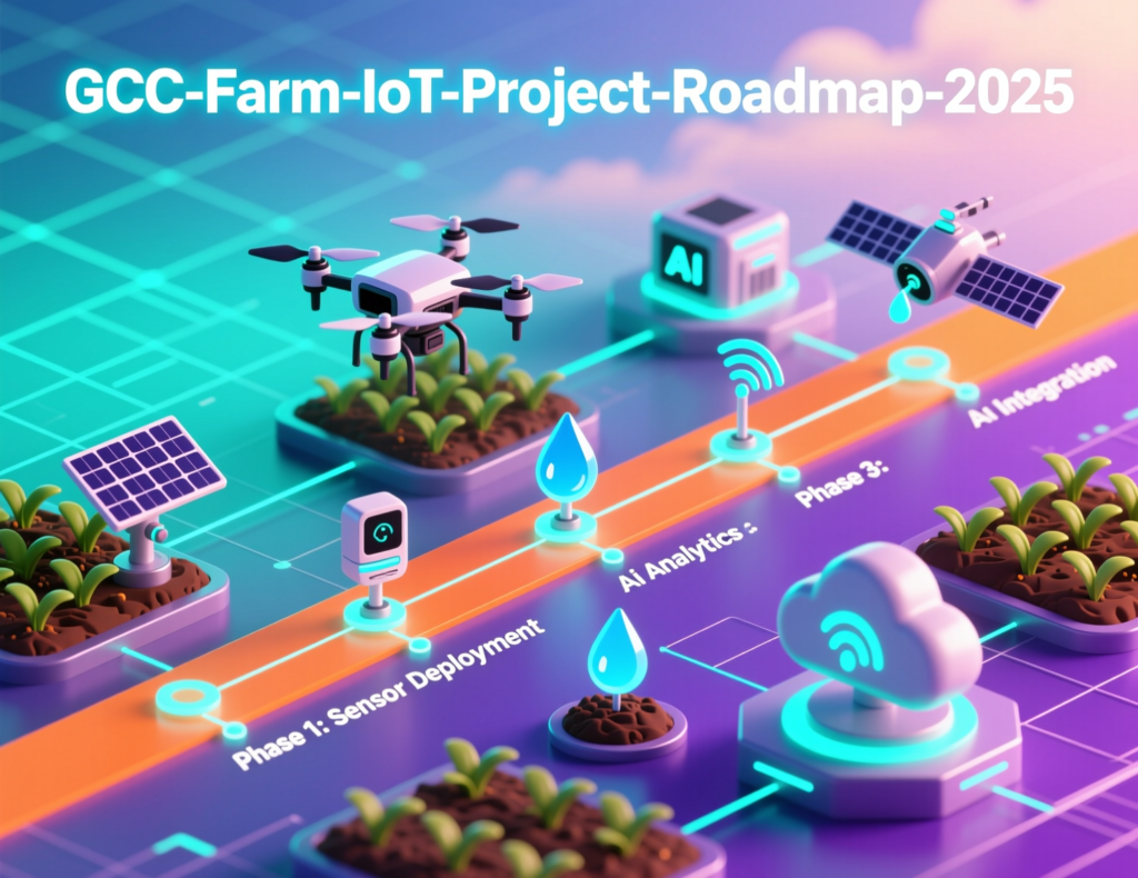 GCC IoT desert agriculture project roadmap diagram