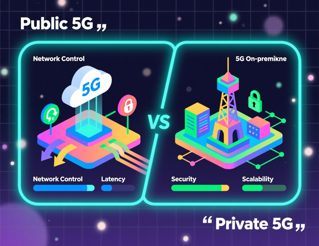 Comparison of public and private 5G networks for GCC companies
