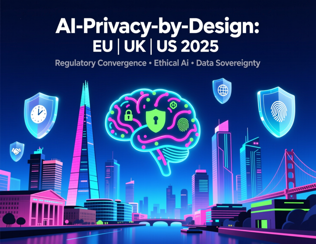 AI and privacy-by-design concept image showing secure, ethical data collection