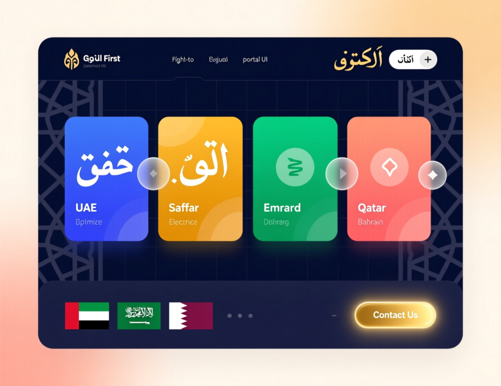 Arabic-first RTL bilingual GCC government website interface design