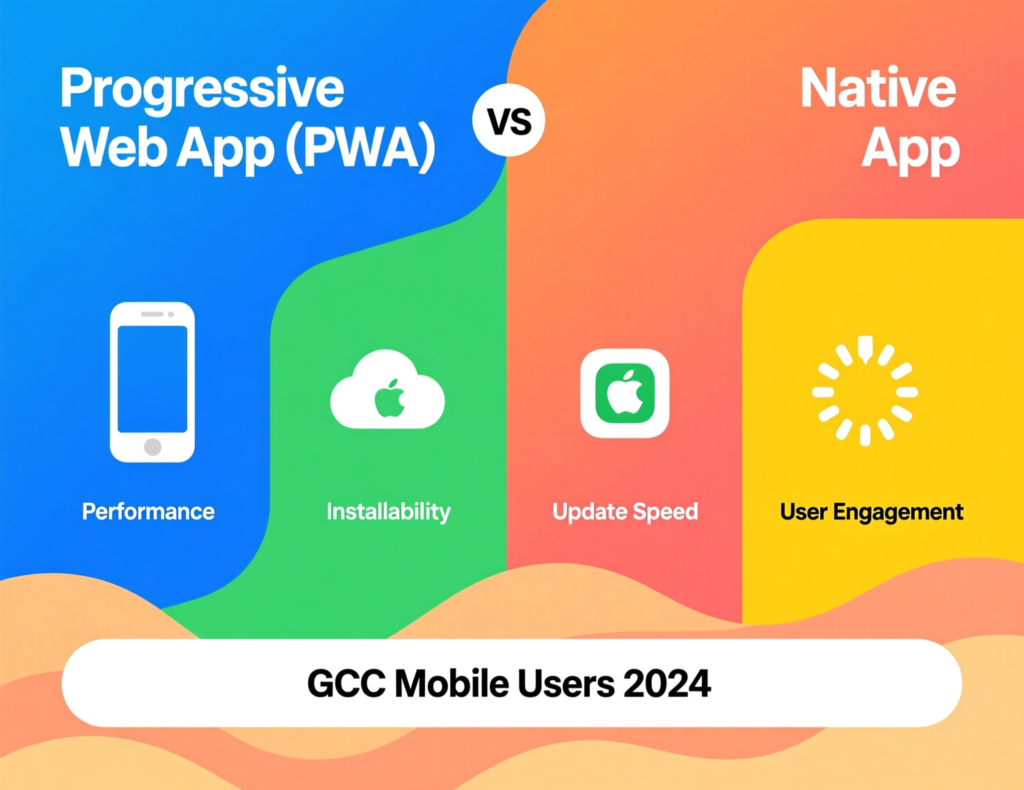 GCC mobile users comparing PWA and native app experiences