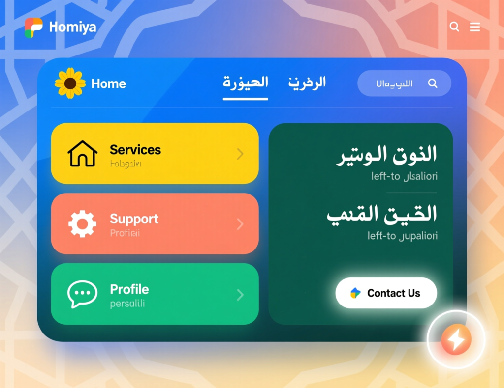 Bilingual Arabic–English UX navigation pattern for GCC apps
