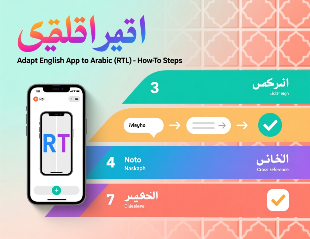 Step-by-step process for adapting an English app to Arabic RTL UX
