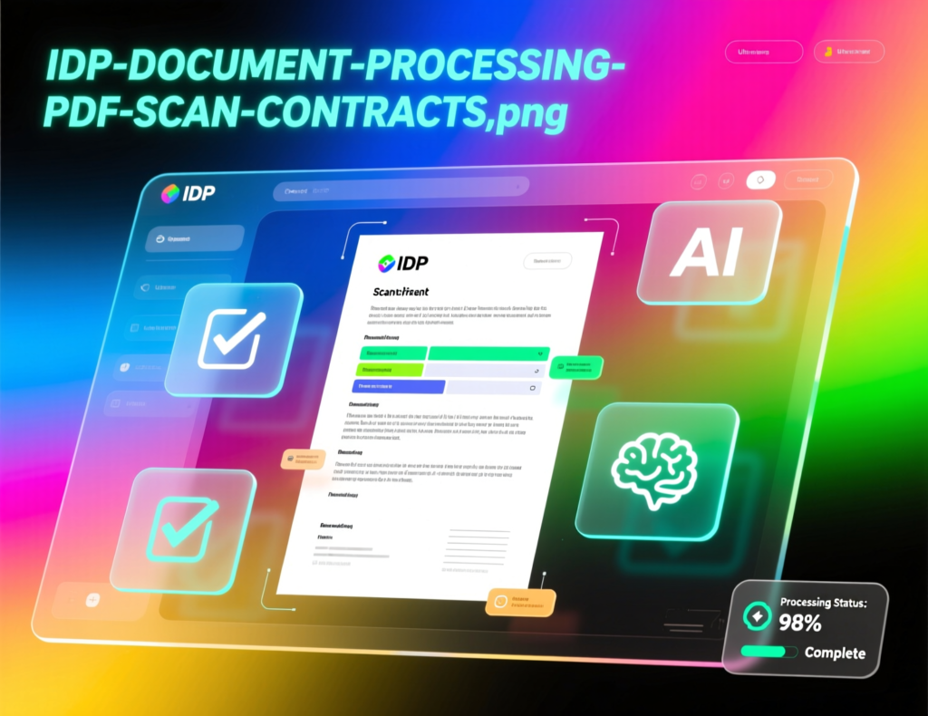 Intelligent document processing workflow for PDFs, scans and contracts using unstructured data analytics with AI