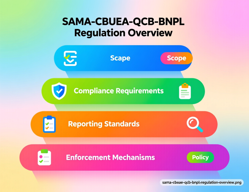 Diagram comparing SAMA, Central Bank of the UAE and QCB BNPL regulations