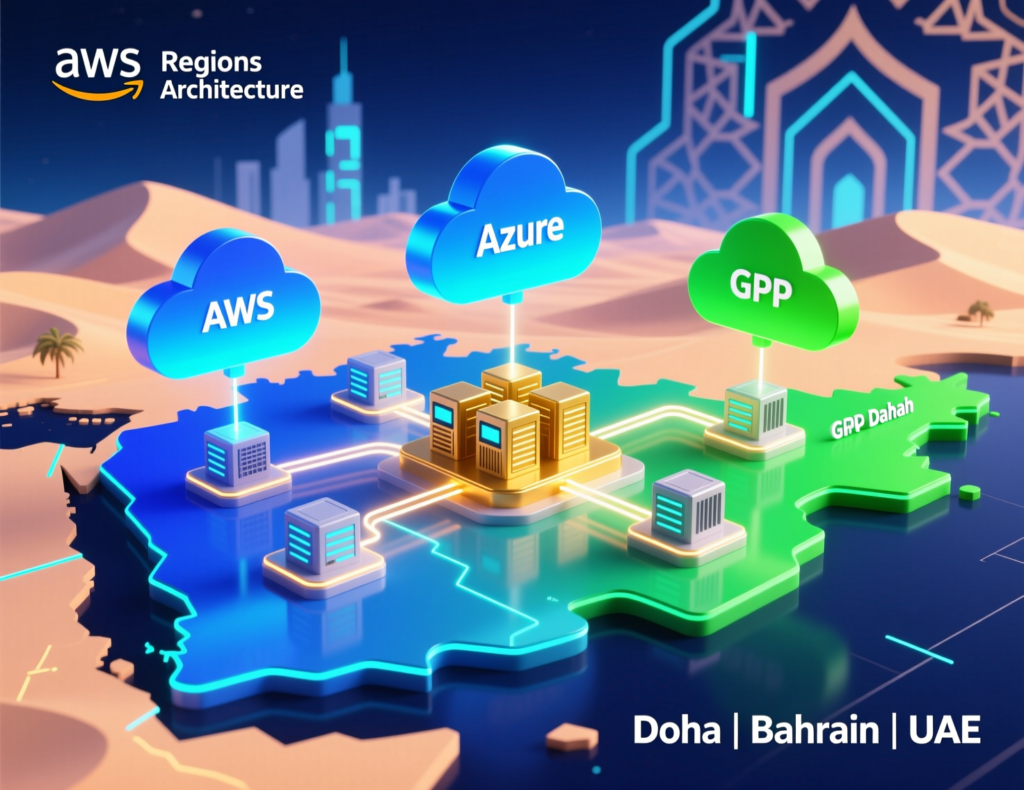 BNPL technical architecture across AWS Bahrain, Azure UAE Central and GCP Doha cloud regions