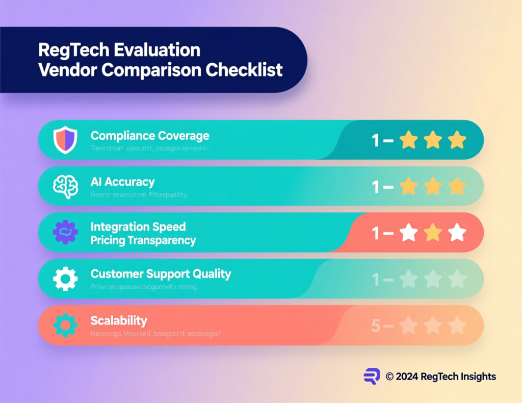 RegTech solution evaluation checklist for banks and fintechs
