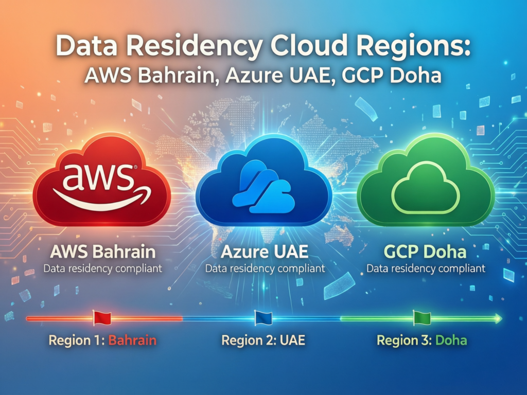 Diagram of GCC cloud regions for compliant crypto data residency