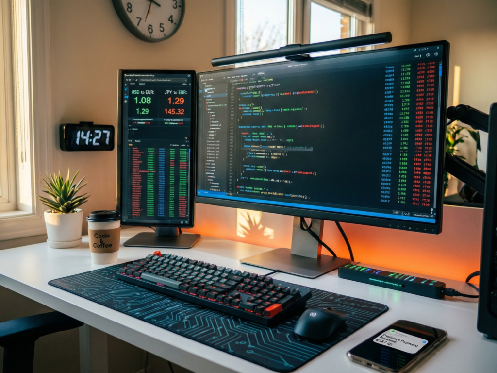 GCC-based IT freelancer working remotely on international projects earning in dollars and euros