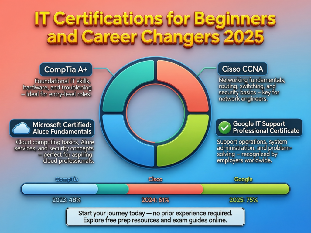 IT certifications 2025 for beginners and career changers into tech