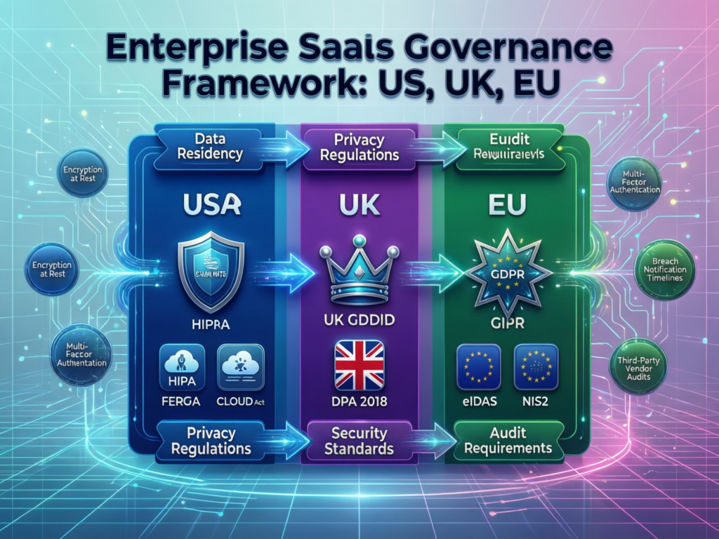 Enterprise SaaS governance framework across US, UK and EU regions