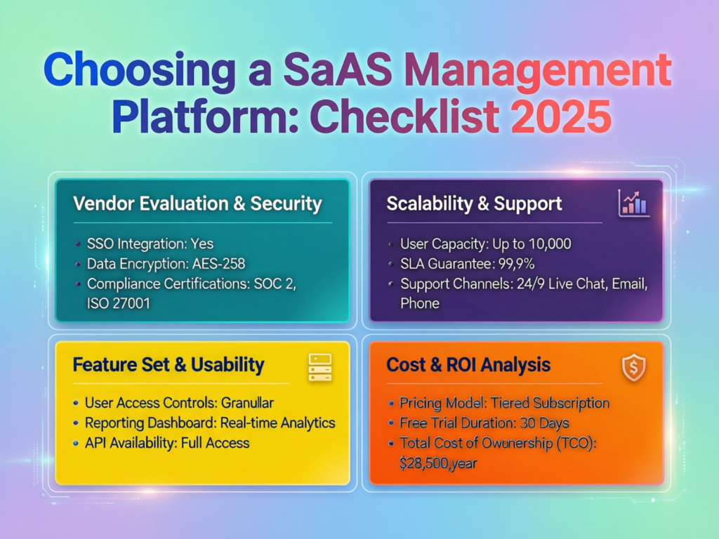 Checklist for choosing a SaaS management platform in 2025