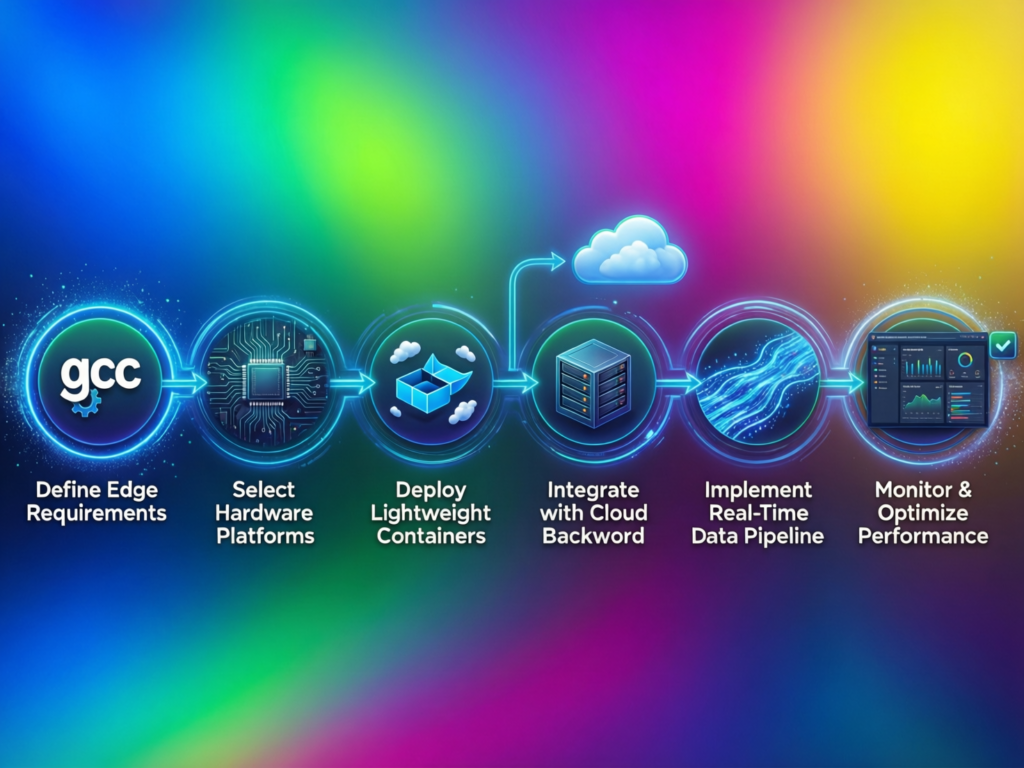 Step-by-step roadmap graphic for GCC edge computing architecture
