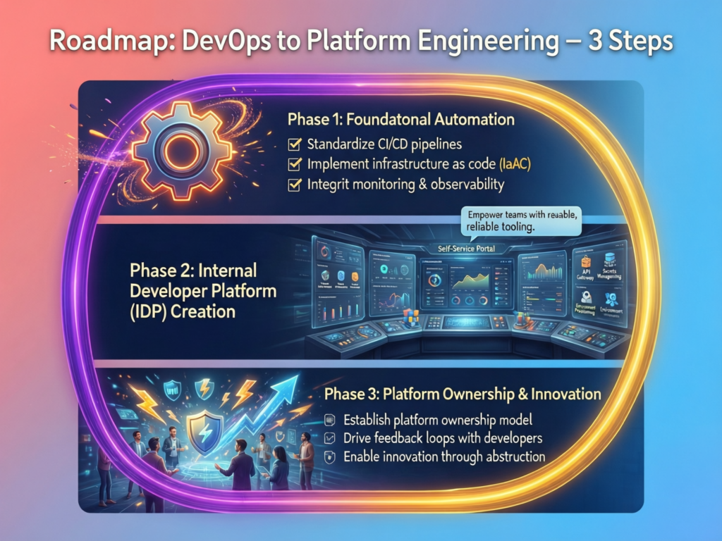 “Three-step roadmap from DevOps to platform engineering for modern engineering teams”