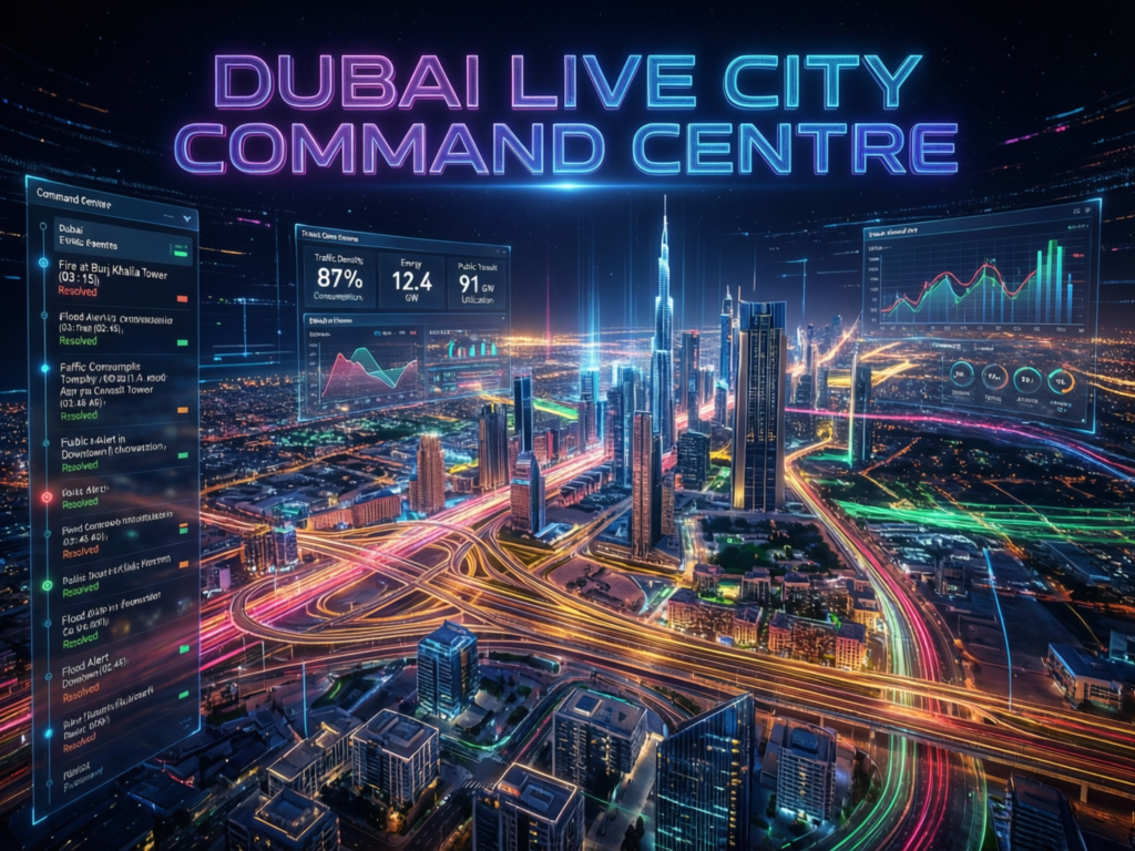 Dubai Live smart city command centre operating digital twin technology in GCC smart cities