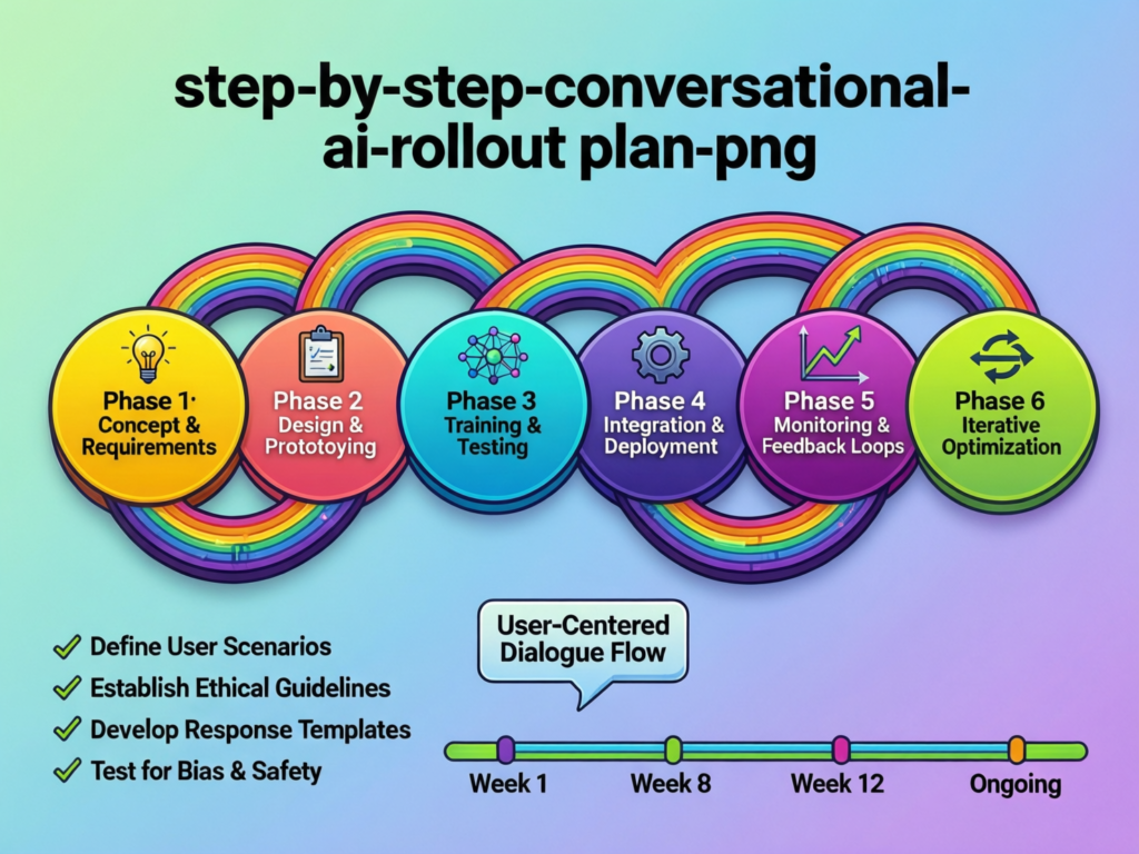 Step-by-step rollout plan for conversational AI in customer service
