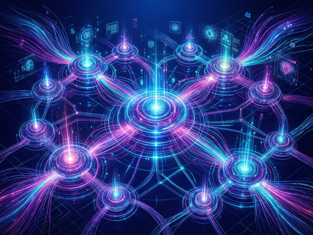 Diagram of a multi-agent orchestration layer for GCC enterprise IT stacks
