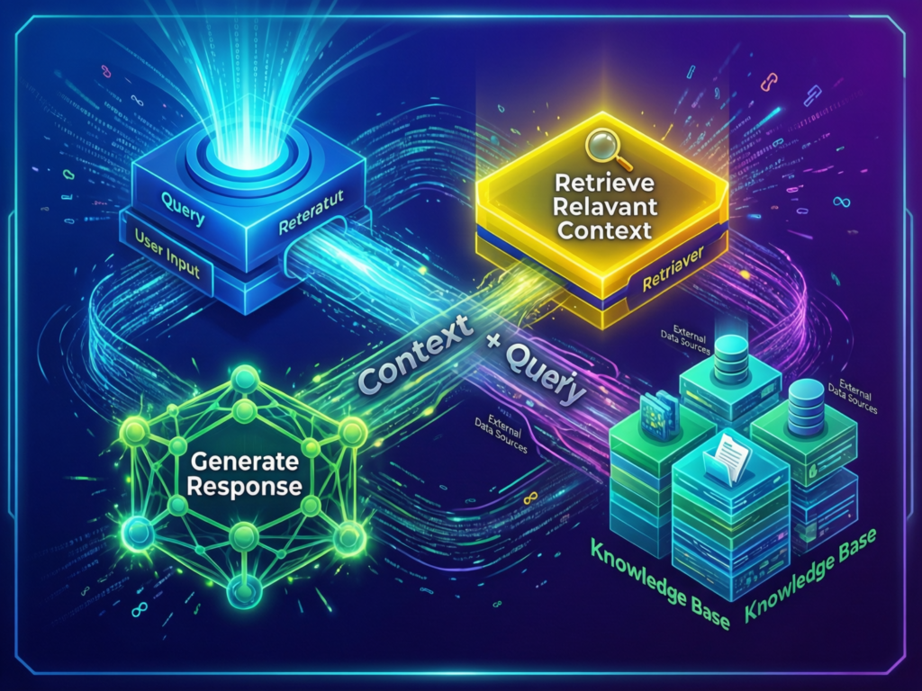 Retrieval augmented generation architecture diagram for US, UK and EU enterprises.