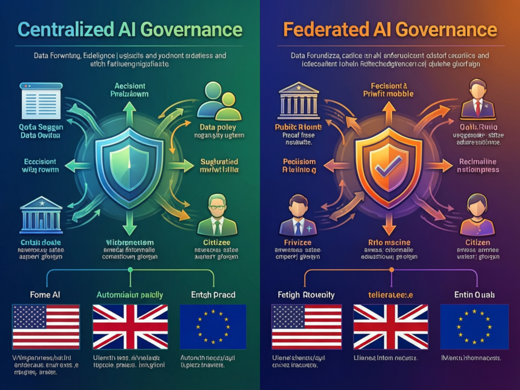 In “Centralised, federated and hybrid AI governance models” section
