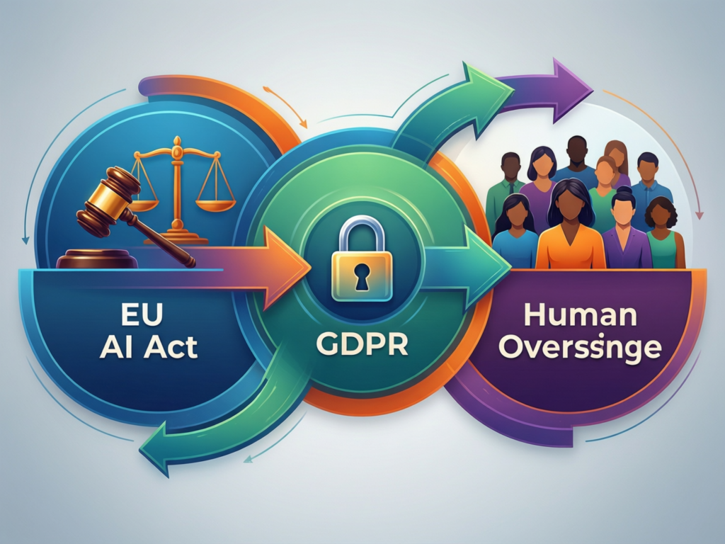 Illustration of human oversight for AI under EU AI Act and GDPR