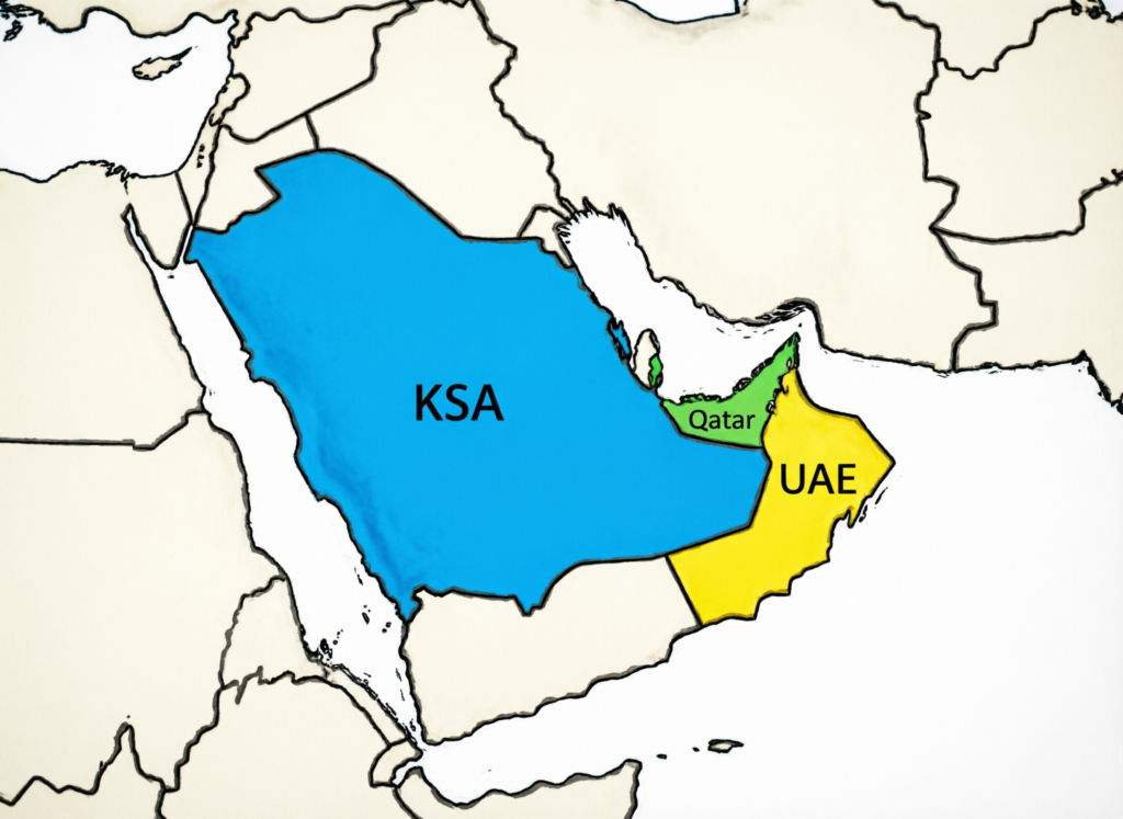 Map of GCC cloud regions showing data residency options for GCC cybersecurity architects