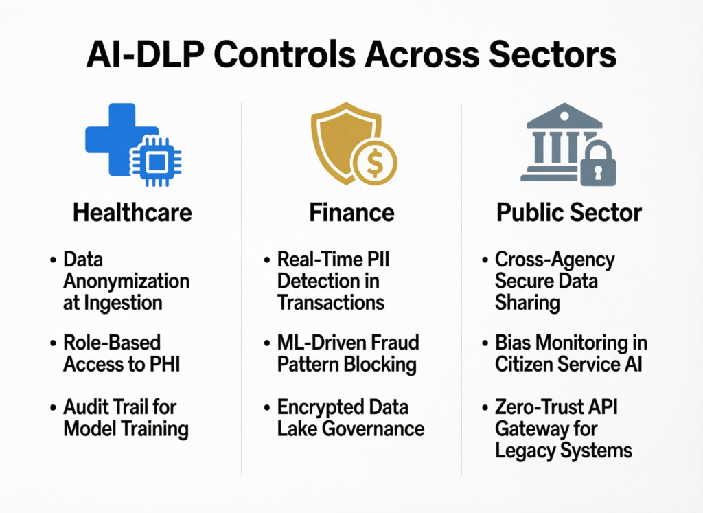 AI data loss prevention controls for healthcare, finance and public sector