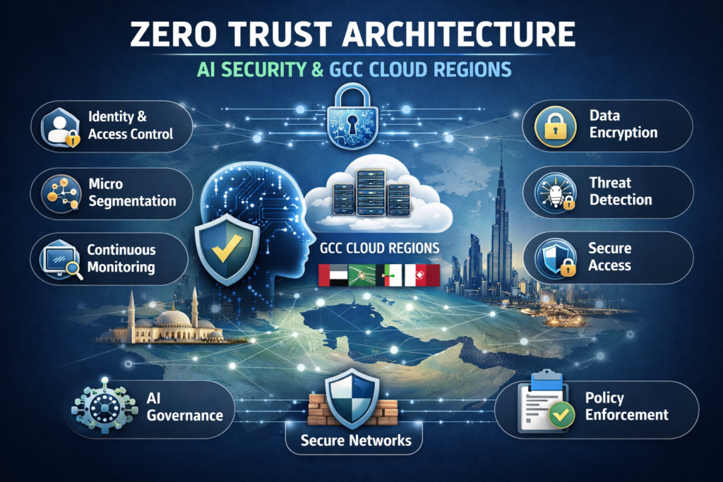 Zero Trust architecture for AI security prompt injection and data leakage in GCC cloud regions