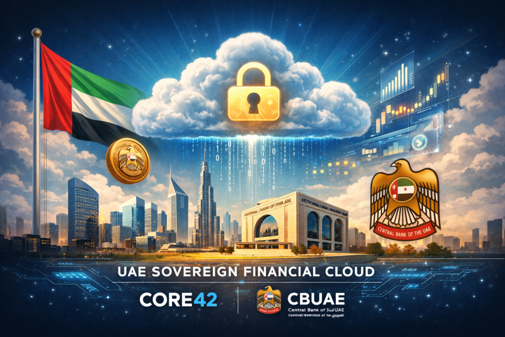 UAE sovereign financial cloud model combining Core42 and hyperscaler regions