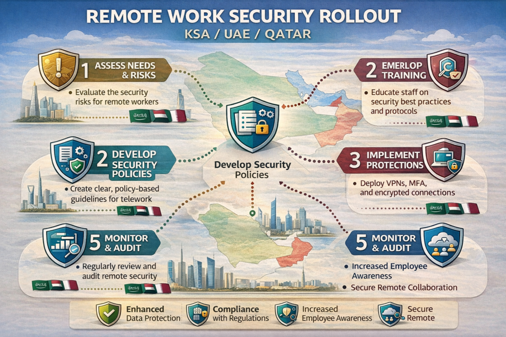 Step-by-step rollout plan for remote work security in KSA, UAE and Qatar