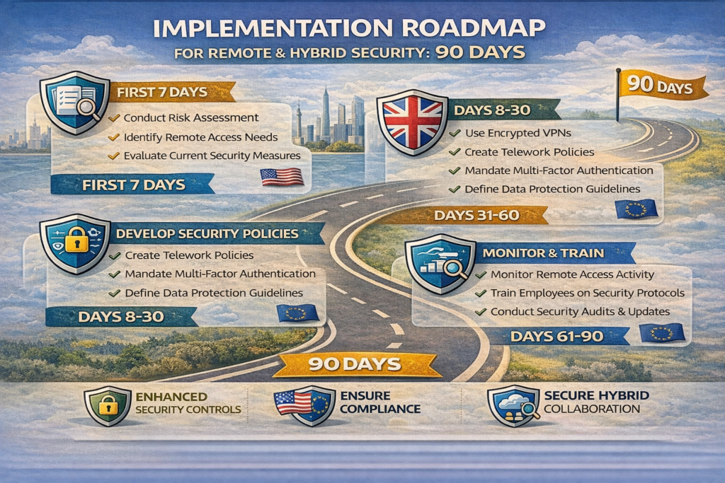 90-day implementation roadmap for remote and hybrid work security
