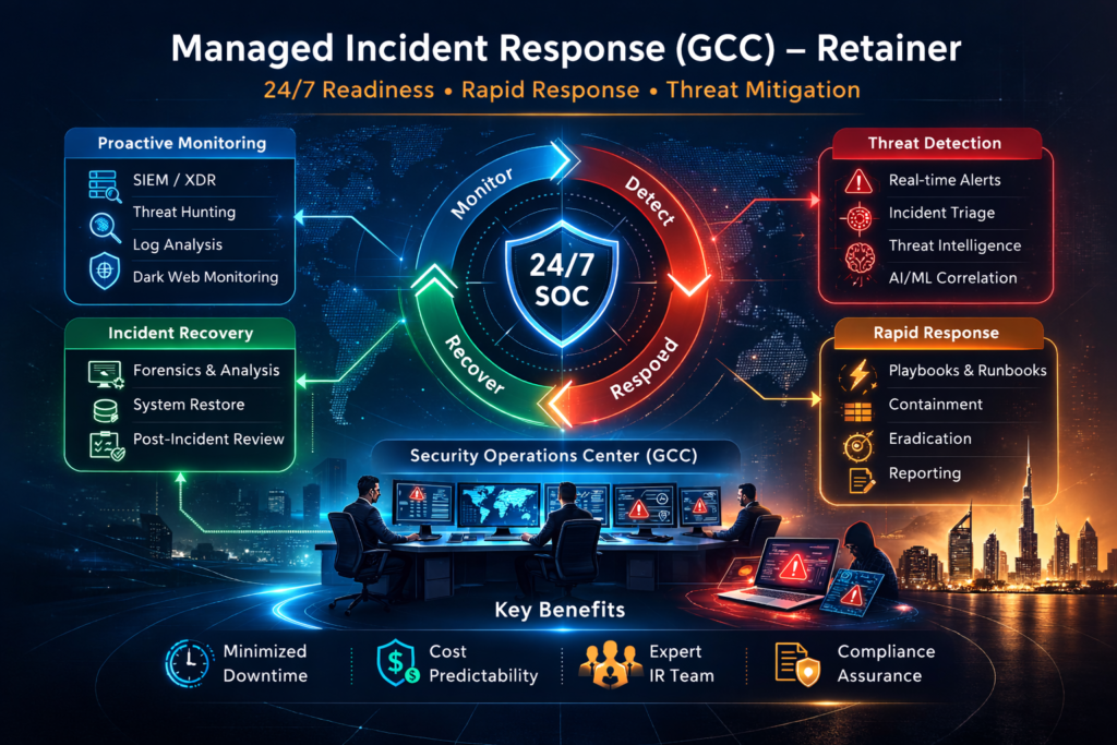 Visual of managed incident response retainer services for GCC SMEs