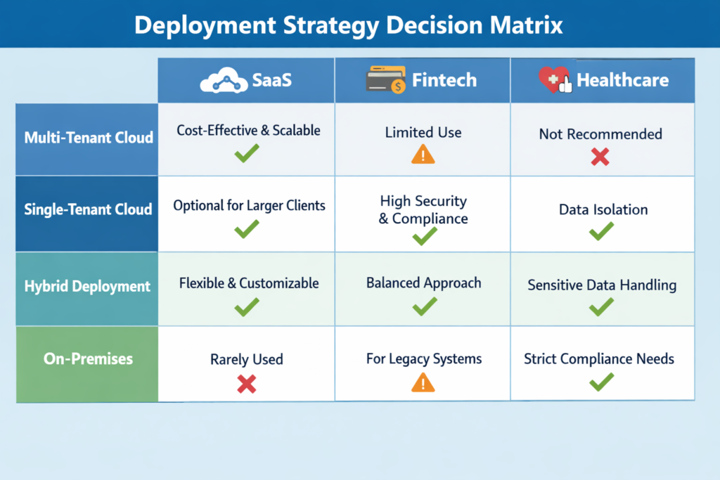 Deployment decision matrix for canary vs blue green deployment
