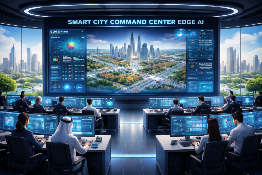 Command center using edge AI smart city architecture in GCC