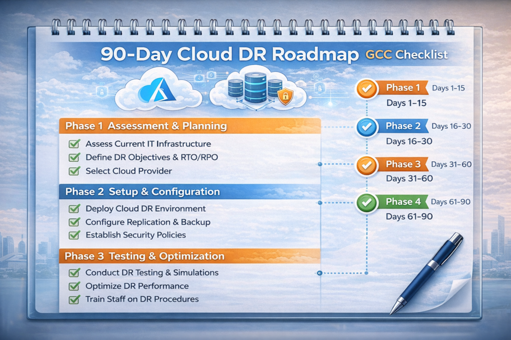 90-day roadmap checklist for cloud disaster recovery GCC implementation